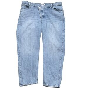 Abercrombie & Fitch The Dad Jeans Women 35/20R Blue High Rise‎ Distressed
